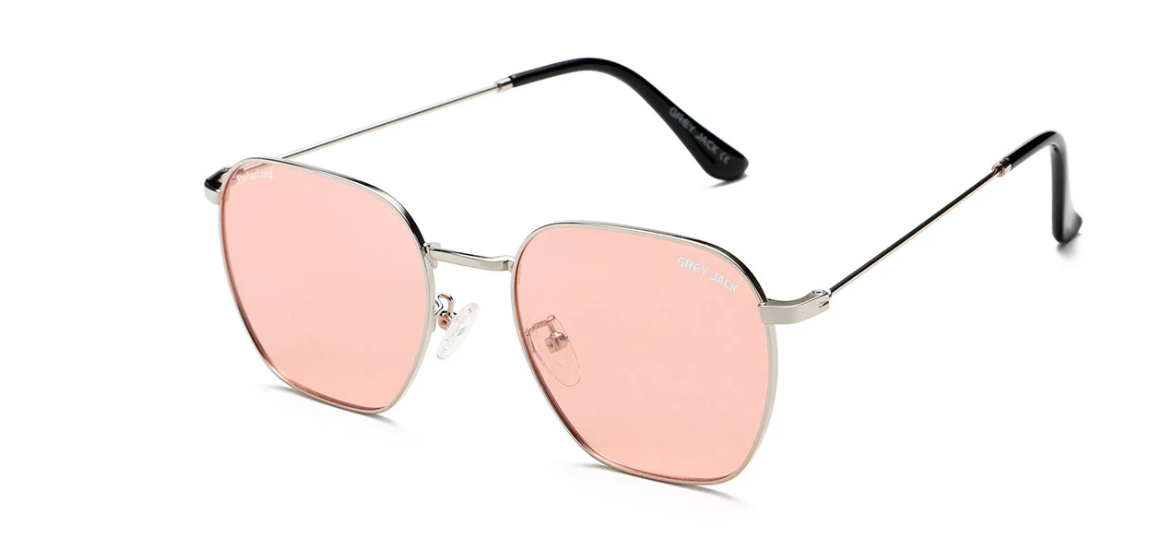 GREY JACK Hexagon Shape Polarized Square Sunglasses for Women Metal Frame 3237